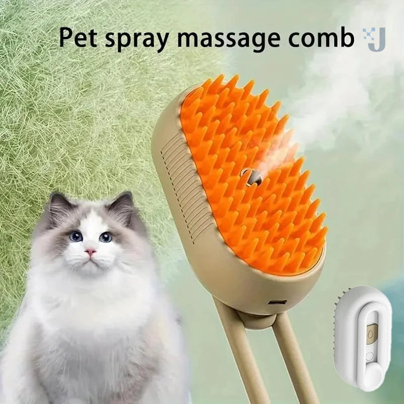 Pet Massage Spray Brush 3-in-1: Comb, Hair Removal, Rotatable