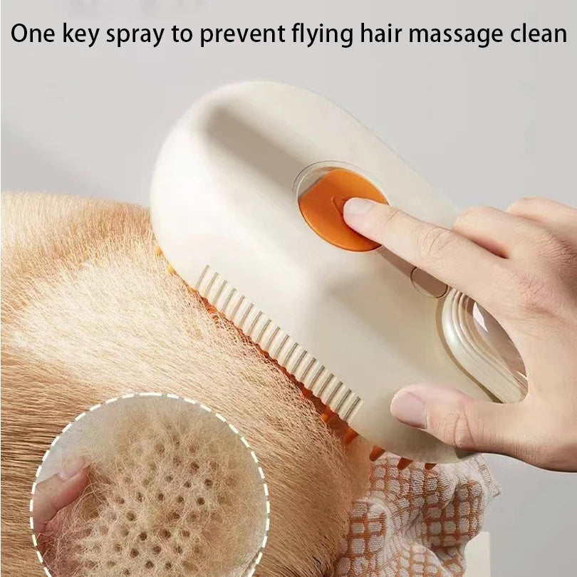 Pet Massage Spray Brush 3-in-1: Comb, Hair Removal, Rotatable